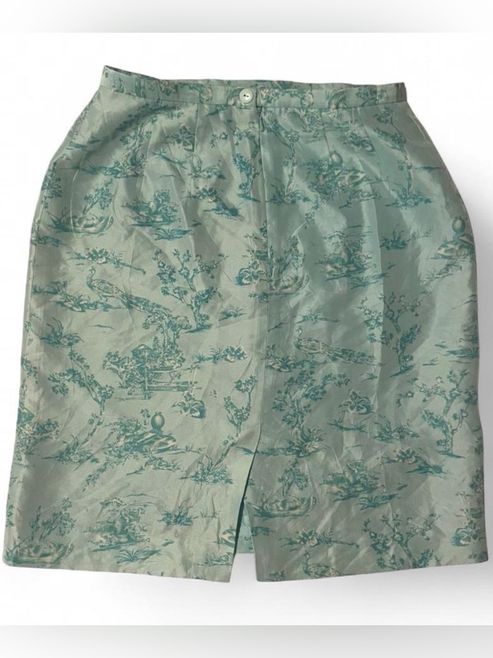 Talbots Seafoam Green Toile Pencil Skirt